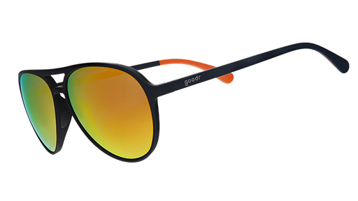 Call Me Tarmac Daddy | monture aviateur noire avec verres ambre | lunettes de soleil goodr MACH G