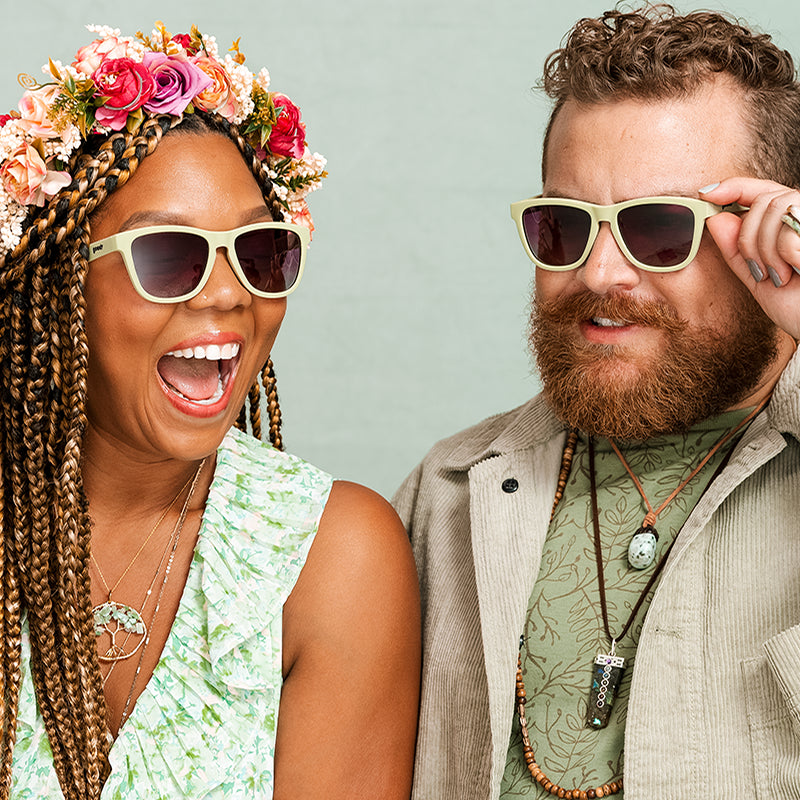 Dawn of A New Sage | lunettes de soleil carrées vertes avec verres violets dégradés | lunettes de soleil goodr OG