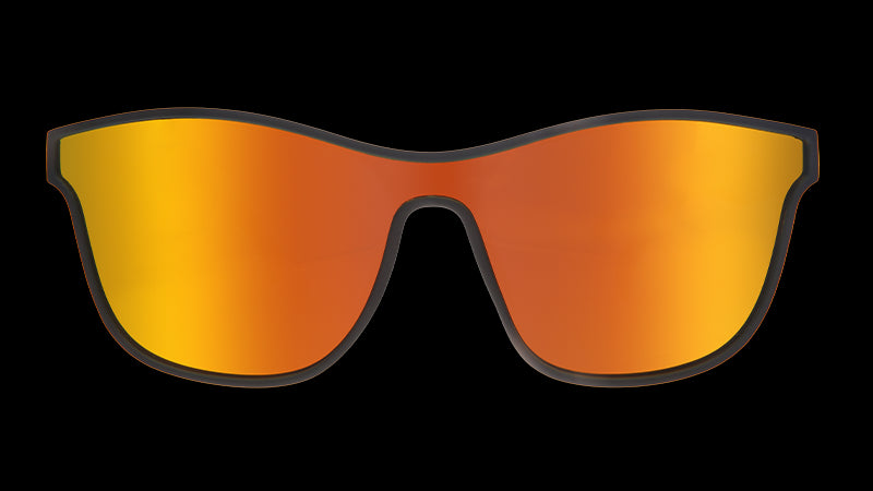 Lunettes de soleil de style futuriste noir avec verres ambrés | lunettes de soleil goodr