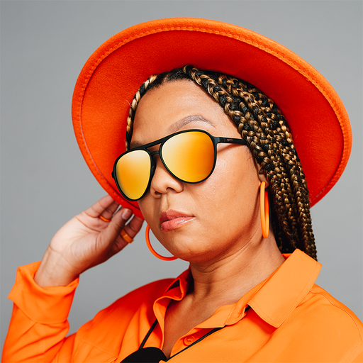 Call Me Tarmac Daddy | monture aviateur noire avec verres ambre | lunettes de soleil goodr MACH G