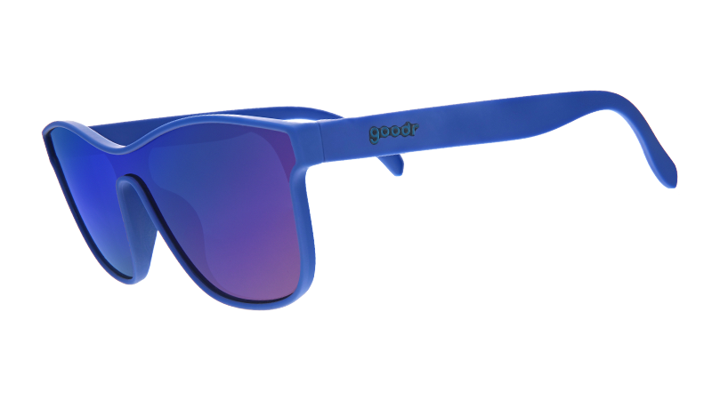 Lunettes de soleil bleu futuriste avec verres violets | Lunettes de soleil goodr