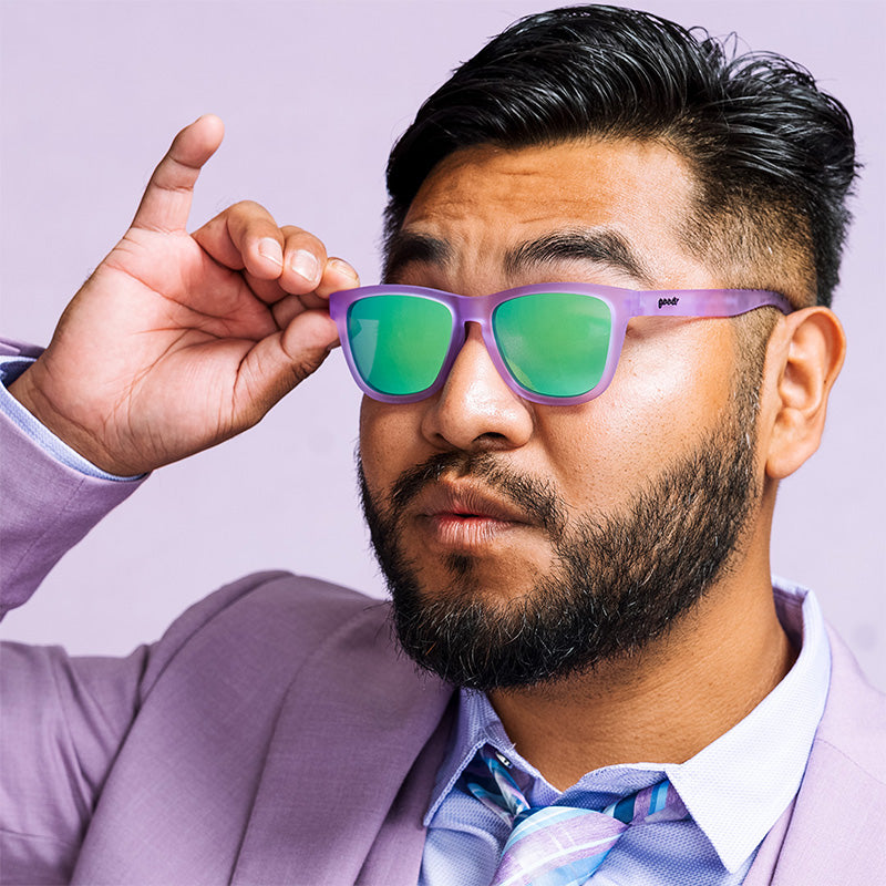 Lilac It like That | lunettes de soleil violet lavande avec verres verts| OG goodr sunglasses